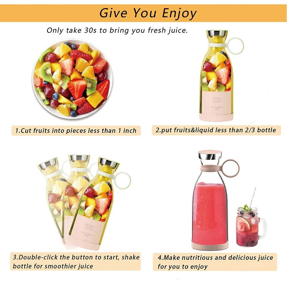 Portable And Electric Blender Bottle Juicer Chargeable